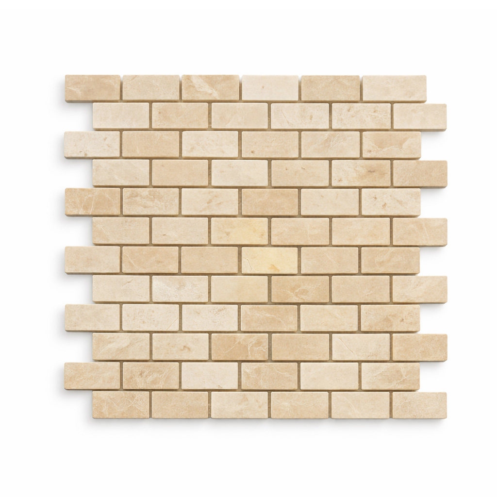 BOTTICINO POLISHED BRICK MARBLE MOSAIC 1x2