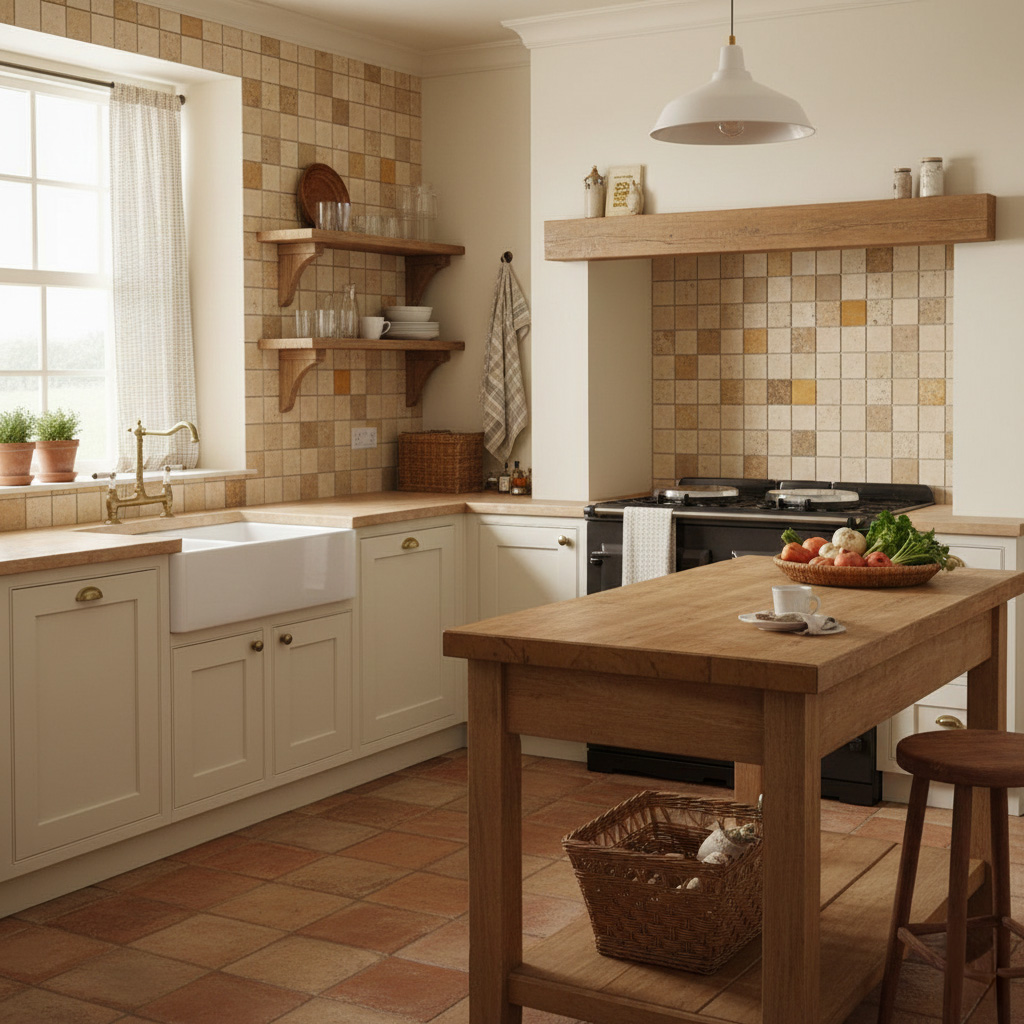 IVORY GOLD NOCE TUMBLED TRAVERTINE MOSAIC 2x2 - Finished