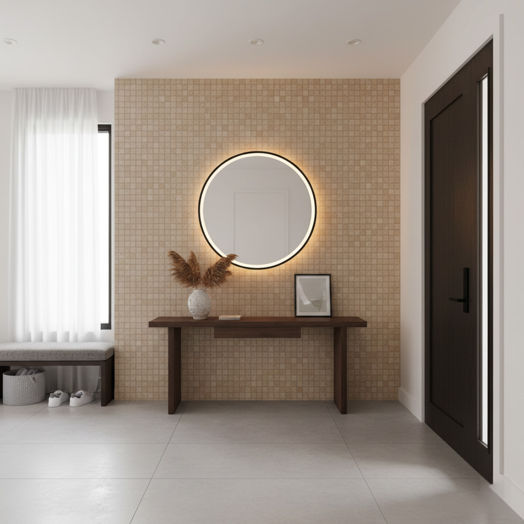 IVORY TUMBLED TRAVERTINE MOSAIC 1x1 - Finished