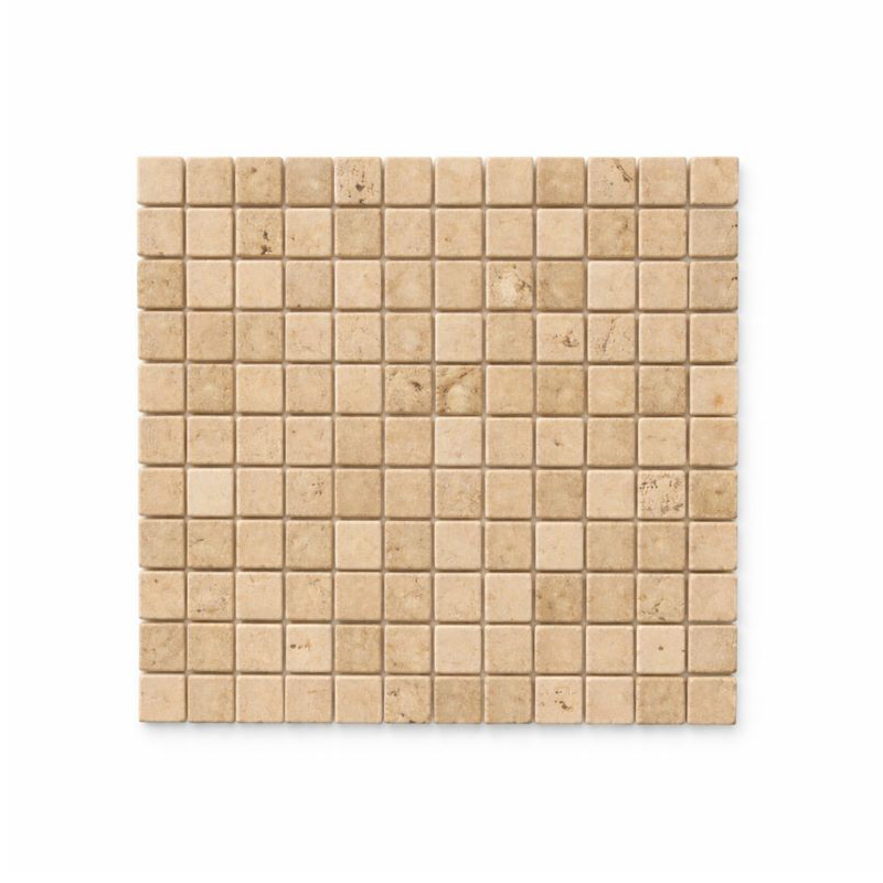 IVORY TUMBLED TRAVERTINE MOSAIC 1x1