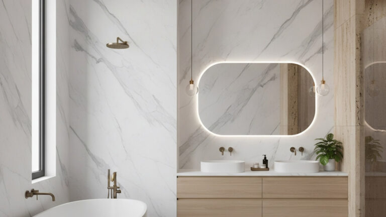 Natural Stone on Bathroom Walls